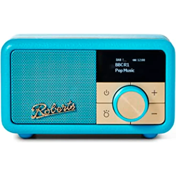 ROBERTS Revival Petit Radio – Kompaktes tragbares Radio mit Dab+/UKW/Bluetooth, 20 Stunden Akkulaufzeit, AUX-Eingang, passiver Heizkörper, türkis