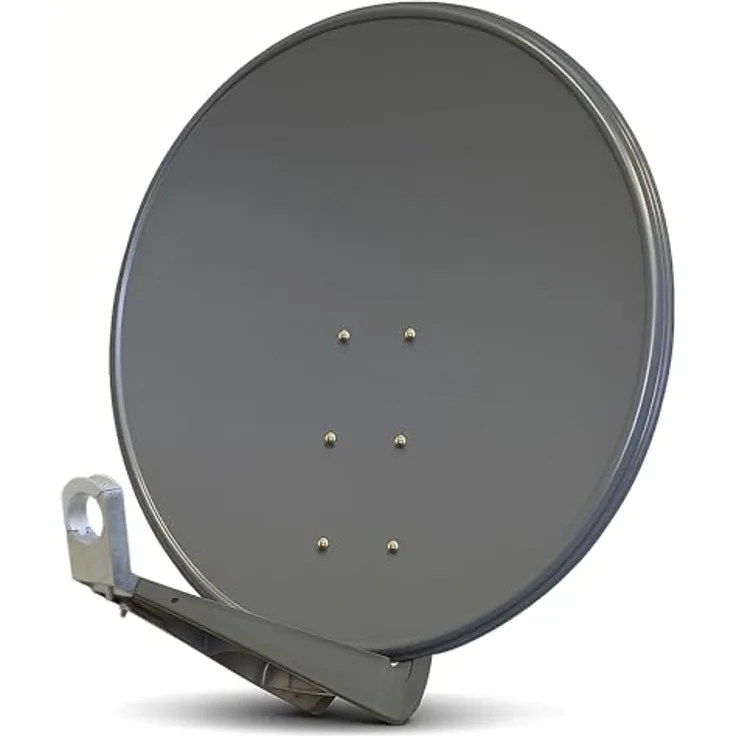 PremiumX DELUXE100 Satellitenantenne, 100 cm Aluminium Anthrazit, hohe Empfangsqualität mit 40,3 dB Gewinn und Multifeed geeignet