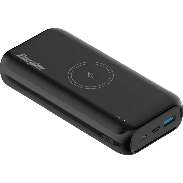 ENERGIZER QE20009PQ Powerbank Lithium Polymer (LiPo) 20000 mAh Kabelloses Aufladen Schwarz