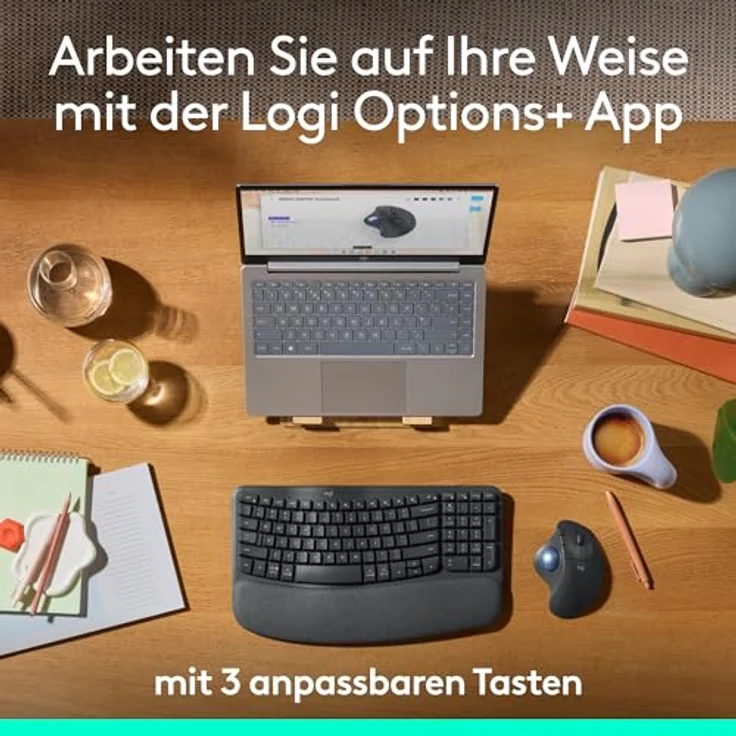 Logitech ERGO M575S kabellose Trackball-Maus, ergonomische Maus mit Bluetooth, Daumensteuerung, Graphit – Bild 5