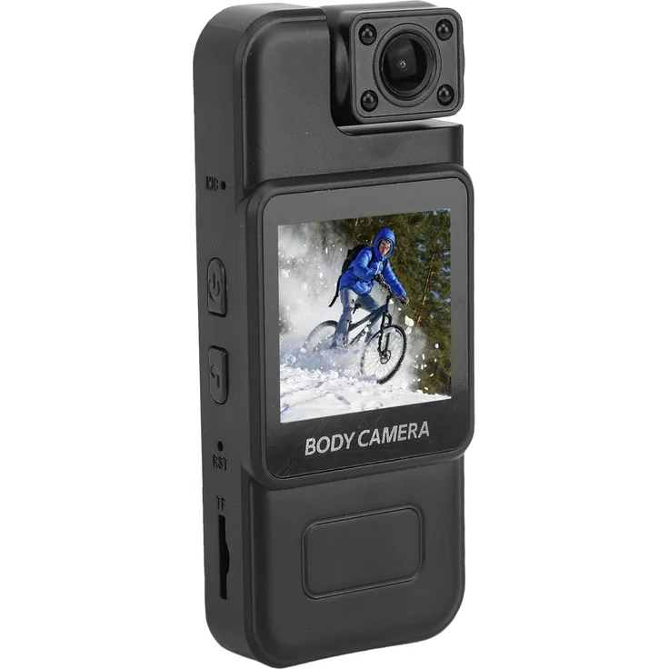 KKmoon 4K Bodycam mit intelligenter Bildstabilisierung, IP65 wasserdicht, tragbarer Videorekorder für Outdoor-Aktivitäten, schwarz