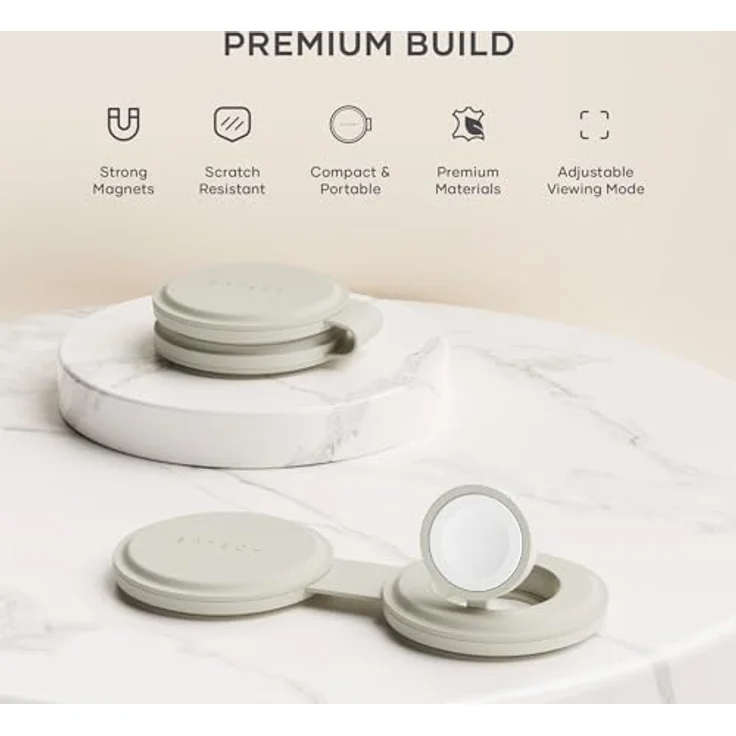 Satechi OntheGo 2-in-1 Wireless Charger, mobiler Qi2 Ladegerät mit 15 W für iPhone und 5 W für Apple Watch, faltbares Design, Weiss – Bild 6