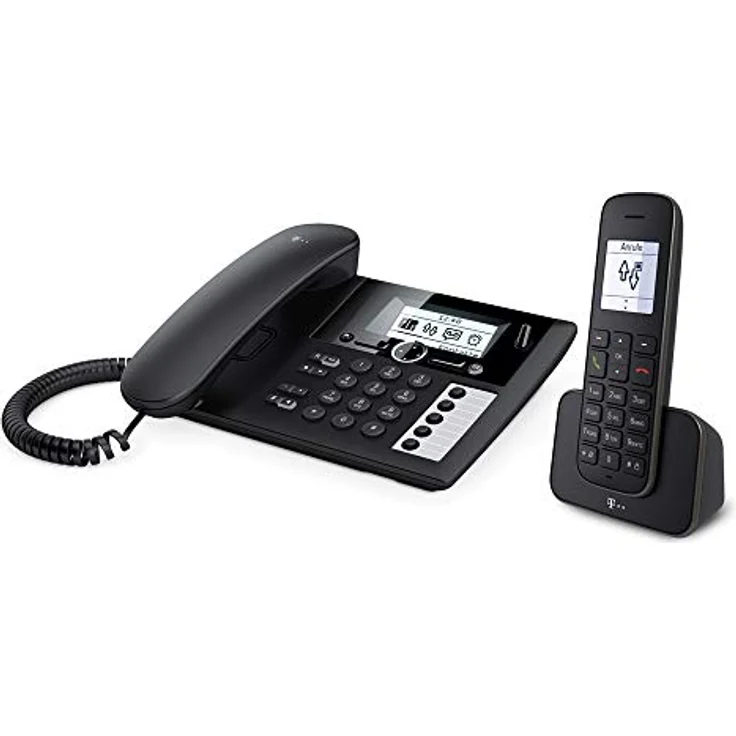 Telekom Sinus PA 207 Plus 1 Tischtelefon und Mobilteil, schwarz – Bild 5
