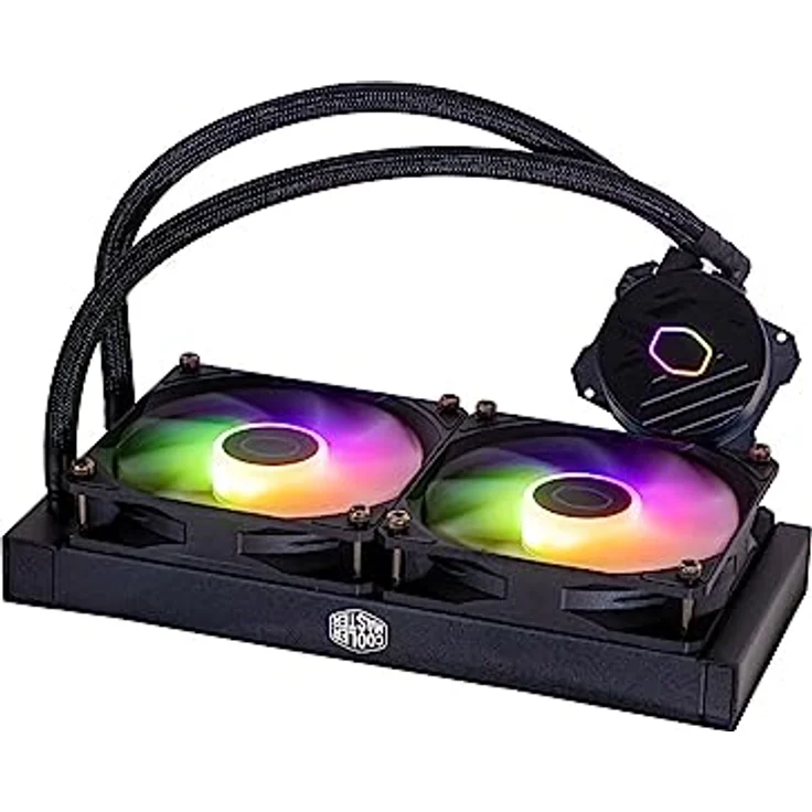 Cooler Master MasterLiquid 240L Core ARGB Wasserkühlung - CPU-Flüssigkeitskühler mit Zweikammer-Gen-S-Pumpe, überlegende PC-Kühlung mit 120mm ARGB-Lüfter, LGA 1700- und AM5-Halterungen – Schwarz – Bild 3
