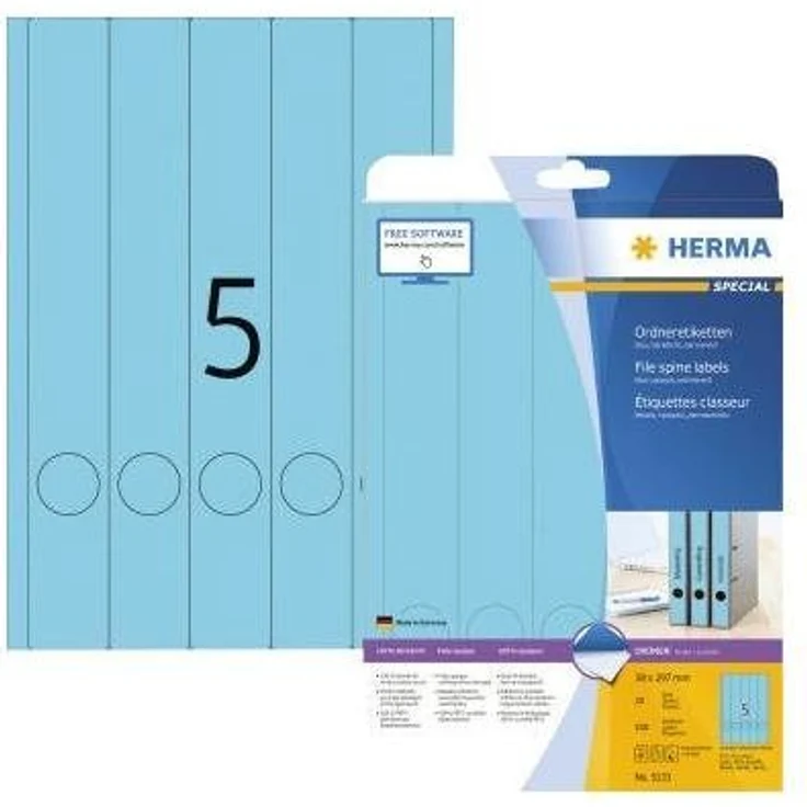 HERMA Aktenordner Ordnerrückenetikett SPECIAL, schmal/lang 38 x 297 mm (B x H) – Bild 1