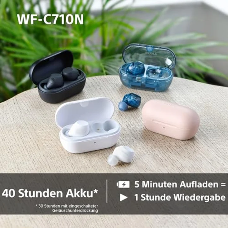 Sony WF-C710N True Wireless In-Ear Kopfhörer Schwarz mit ANC, Bluetooth 5.3, 21,5h Laufzeit, Spritzwasserschutz – Bild 6