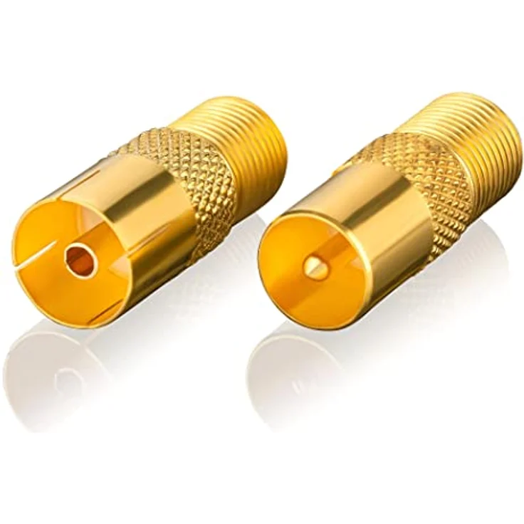 SEBSON SAT Antenne Adapter Set, 2x F-Buchse auf Koax Stecker (IEC), 2x F-Buchse auf Koax Buchse (IEC) - SAT Kabel Adapter für analoge und digitale Signalübertragung – Bild 2