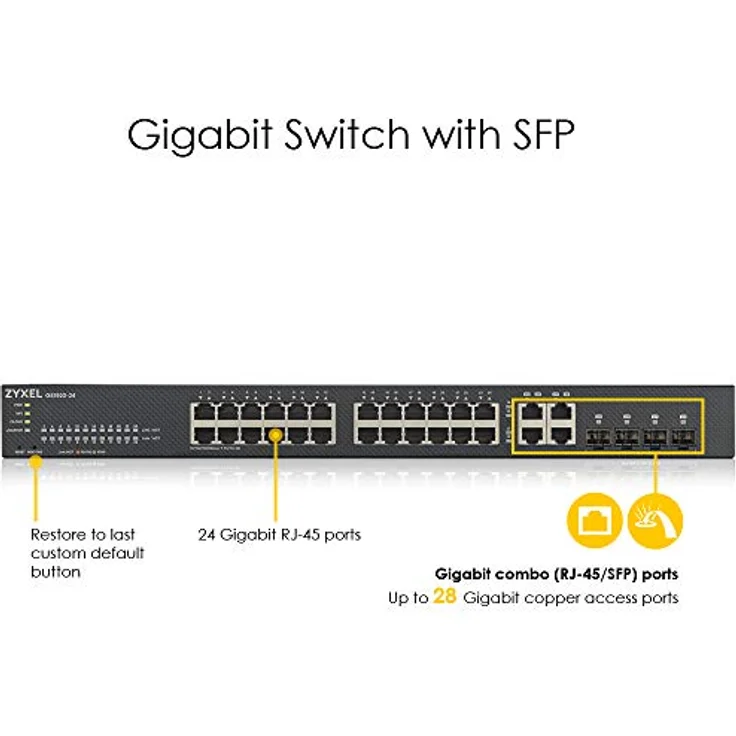 Zyxel Gigabit Ethernet Smart-Managed Switch mit 24 Ports ohne Lüfter mit vier Gigabit-Combo-Ports und Hybrid Cloud-Modus, Lifetime [GS1920-24v2] – Bild 3