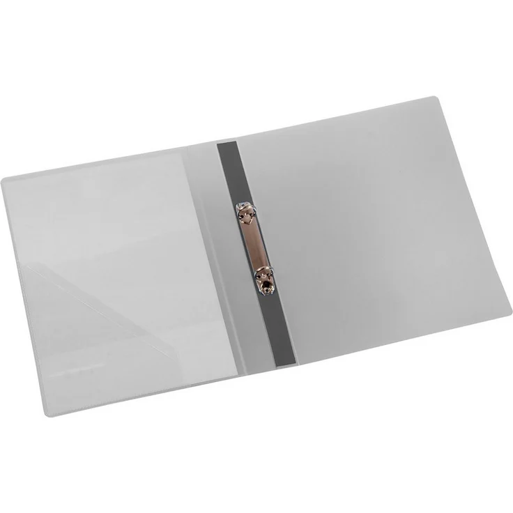 EICHNER Präsentationsordner Ringbuch 9330-00780, A4, 2 Ringe, 25 mm, transparent grau, mit Dreieckstasche – Bild 1
