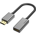 Hama DisplayPort auf HDMI Adapter, 4K Ultra HD 60 Hz (Adapter mit Display Port Stecker und HDMI Buchse zum Anschluss von PC, Laptop an Bildschirm, TV, Beamer, edles Gehäuse aus Aluminium, Konverter)