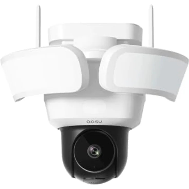 Aosu L5P L5P0.WAEU01000 WLAN IP Überwachungskamera, 5MP, 2800 x 1620 Pixel, vollfarbige Nachtsicht, 360° Abdeckung, Weiss