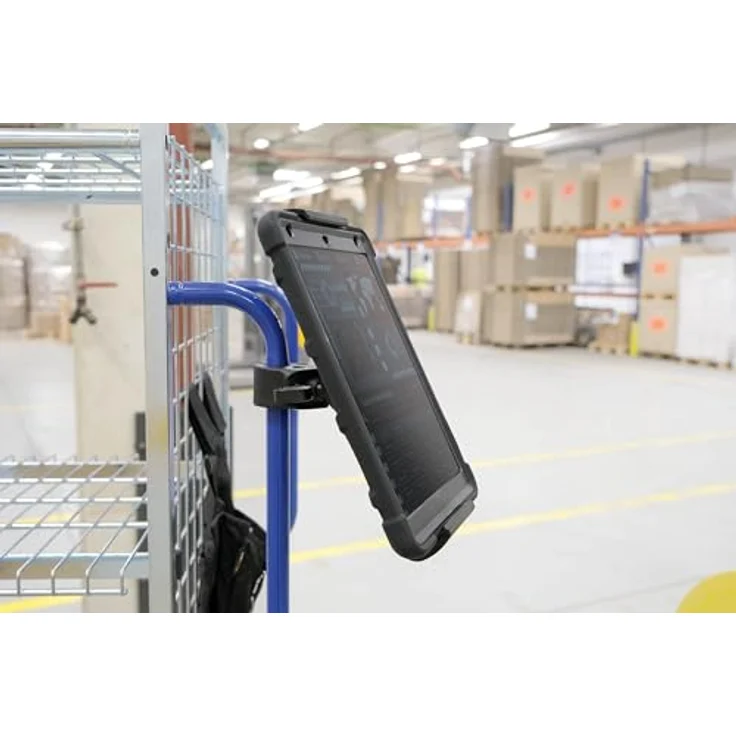 Durable Tablet Klemmhalterung Tough CLAMP XL, 360° drehbar für Tablets 7-13", für Regalböden/Stangen, schwarz – Bild 4