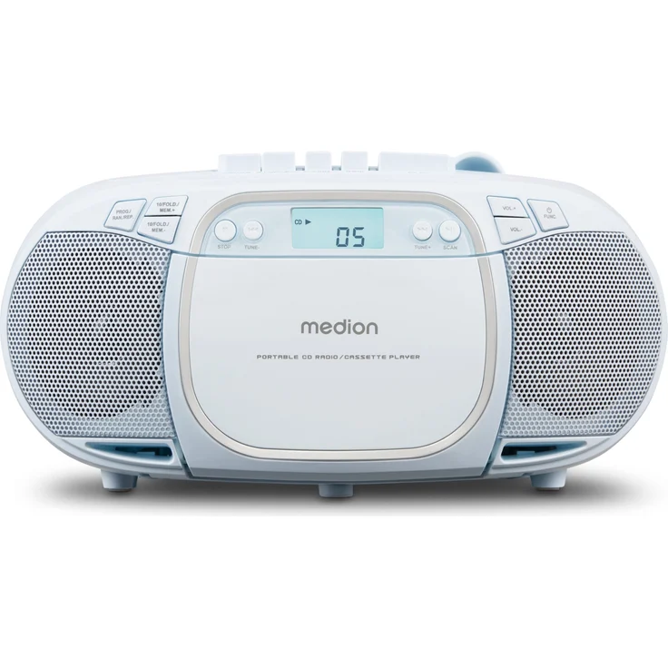 Medion® Radio E66476, tragbar mit AM- / FM-Tuner, 22 W, blau – Bild 1