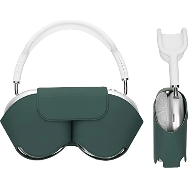 kwmobile Hülle kompatibel mit Apple Airpods Max Case - weiche Kopfhörer Tasche - Etui aus Polyester - Cover in Grün – Bild 1