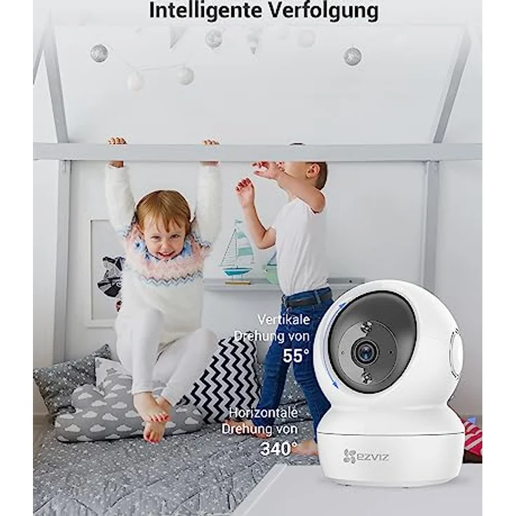 EZVIZ C6N, 1080P WLAN IP Kamera mit schwenkbarem Objektiv, Zwei-Wege-Audio, Bewegungsverfolgung und IR Nachtsicht, kompatibel mit Alexa und Google Home – Bild 4