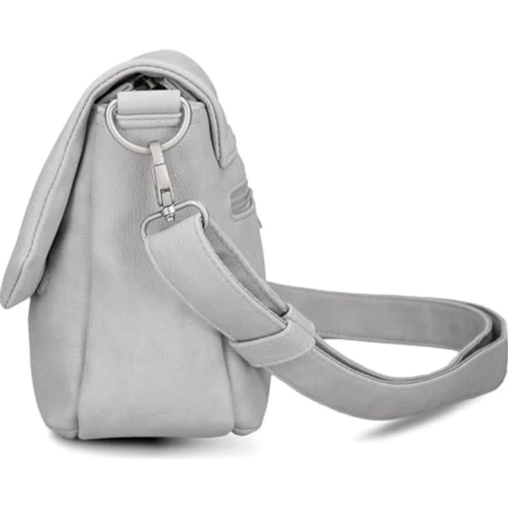 Zwei Mademoiselle.M Messenger, Laptopfach 33 cm, 100% Polyurethan, grau – Bild 8