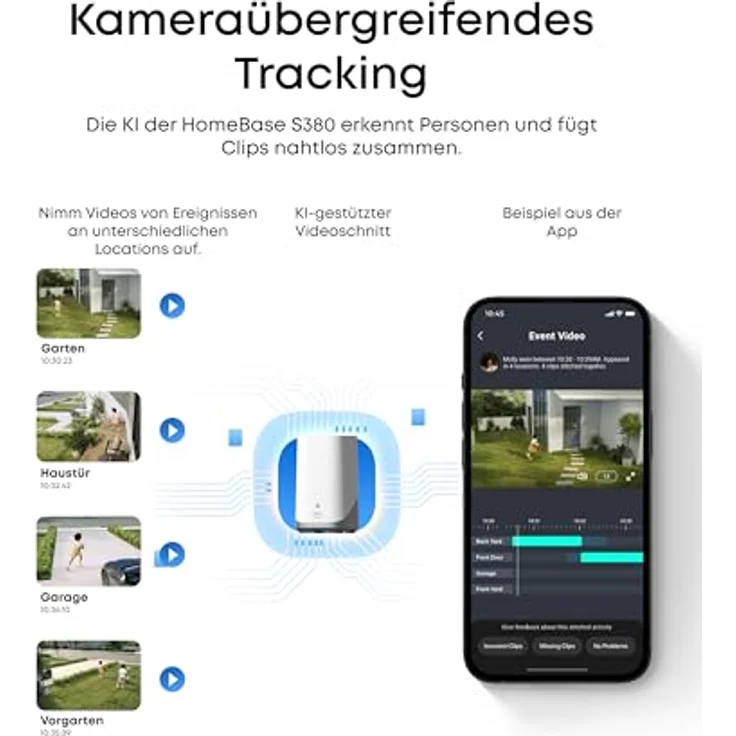 eufy SoloCam E42 (2-Cam Kit), 4K Überwachungskamera für außen mit HomeBase S380, Solar, KI-Bewegungstracking, Stroboskop, Schwenken & Neigen, Gesichtserkennung, lokalem Speicher bis 16TB, kabellos – Bild 4