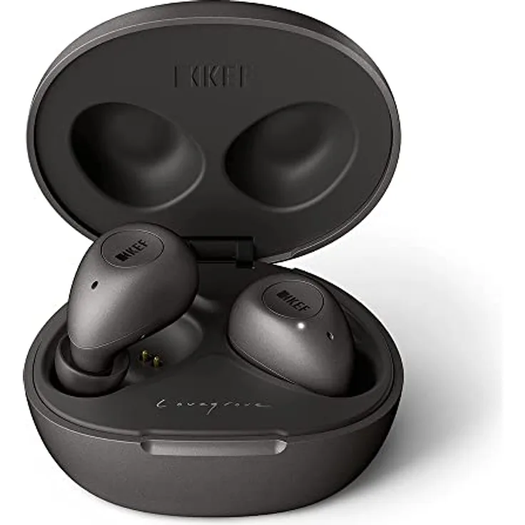 KEF MU3 Noise Cancelling True Wireless Earphones (Bluetooth 5.0, Spritzwasser geschützt, 9+15h Betriebszeit), anthrazit