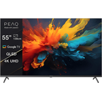PEAQ PTV 55GQU-5024 55" Google QLED UHD TV (Flat, 55 Zoll / 139 cm, 4K, SMART TV, TV)