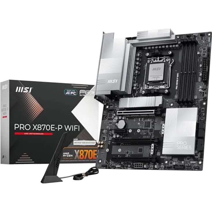 MSI PRO X870E-P WIFI, ATX Mainboard mit AMD AM5 Sockel, bis zu 256 GB DDR5 RAM, Wi-Fi 7 und 5 Gigabit Ethernet – Bild 1