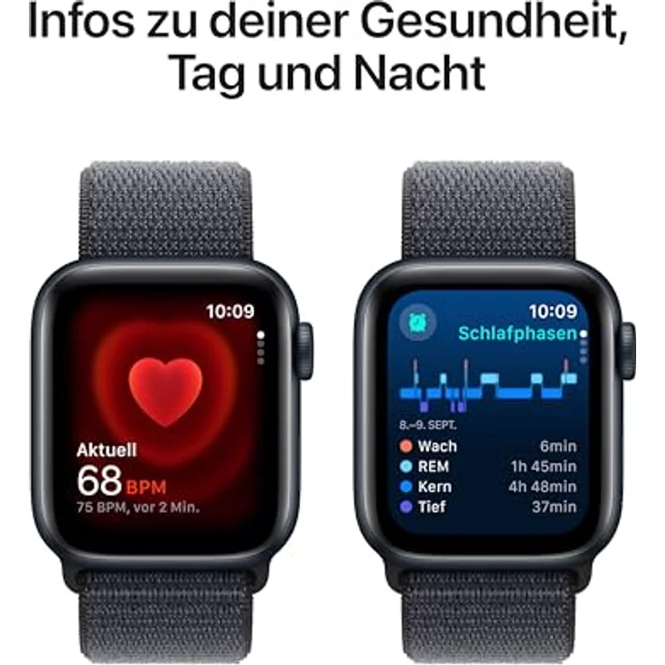 Apple Watch SE (2. Generation) GPS 40 mm Smartwatch in Mitternacht mit Sport Loop in Tinte - Fitness und Schlaftracker, Unfallerkennung, Herzfrequenzmesser, CO₂ neutral – Bild 5