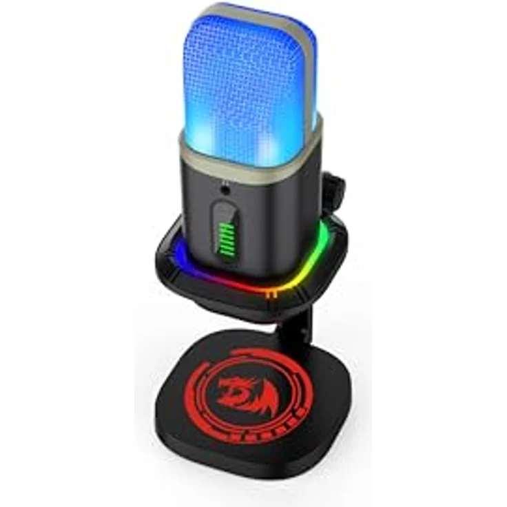 Redragon GM305 ECHOWAVE, Mikrofon mit RGB-Beleuchtung, Niere und Omnidirektional, USB-C Anschluss, hohe Abtastrate bis 192 kHz, Touch-Lautstärkeregelung – Bild 5