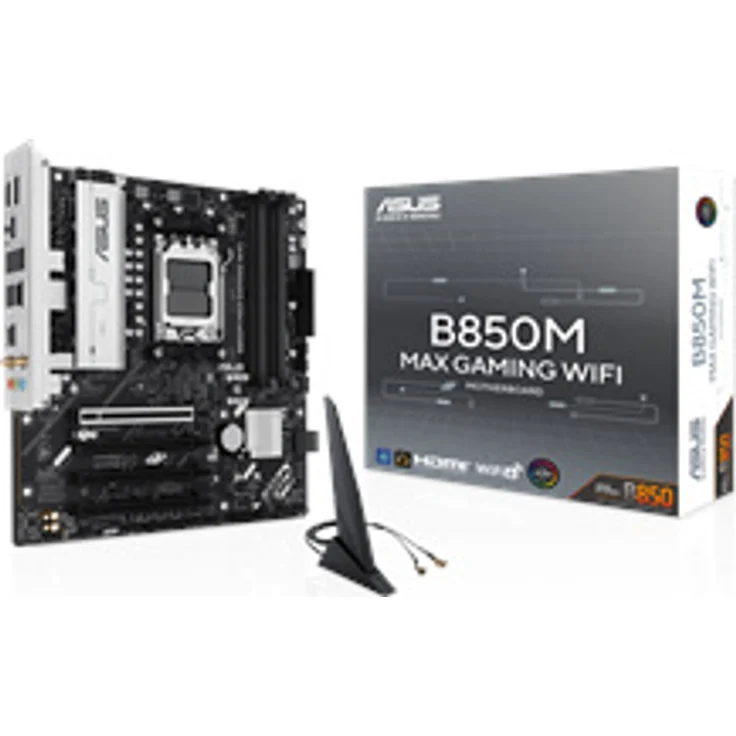 ASUS B850M MAX Gaming WIFI (AM5) Mainboard, Micro-ATX, AMD B850 Chipset, 4 x DIMM, WiFi 6, Bluetooth 5.4, USB 3.2 Gen 2 – Bild 1