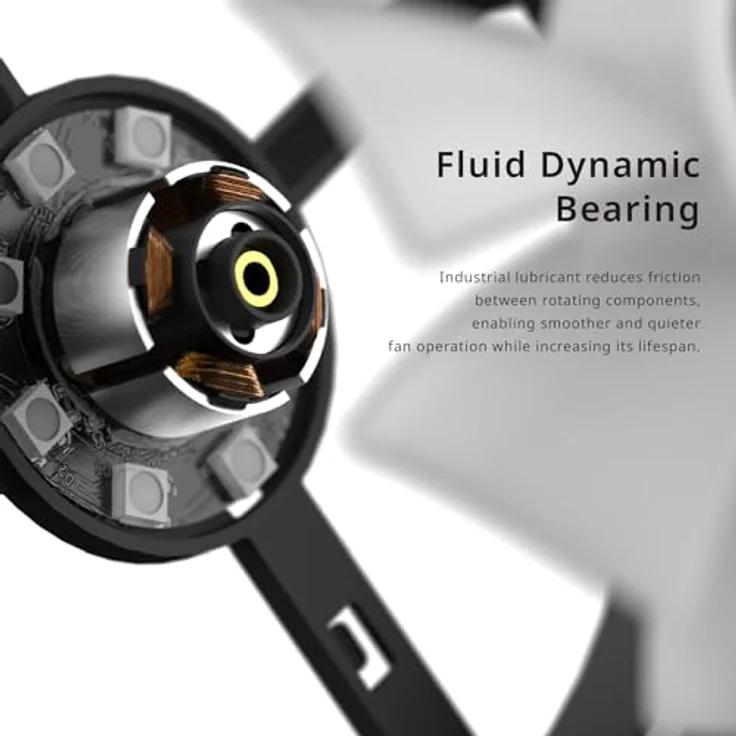 APNX FP2-120 PWM Gehäuselüfter, ARGB - 120mm, weiß – Bild 4