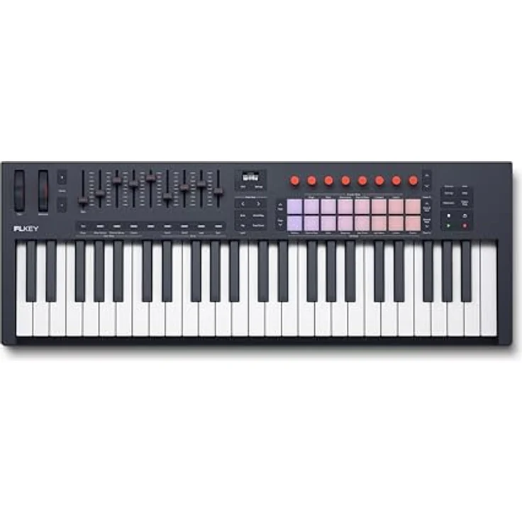 Novation FLkey 2 49, USB MIDI-Keyboard mit 49 halbgewichteten Tasten, optimiert für FL Studio, inkl. Arpeggiator und 16 Pads mit Aftertouch – Bild 1