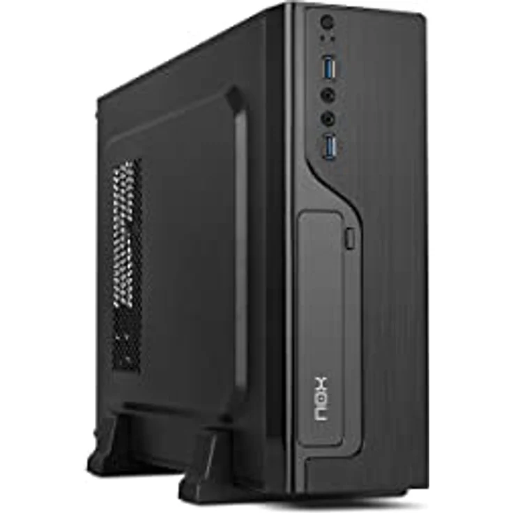 NOX LITE070 - NXLITE070 Mini-Tower mit Netzteil 500 W, USB 3.0, Lüfter 80 mm, Micro ATX, ITX, Frontpanel mit gebürsteter Optik, Schwarz – Bild 1