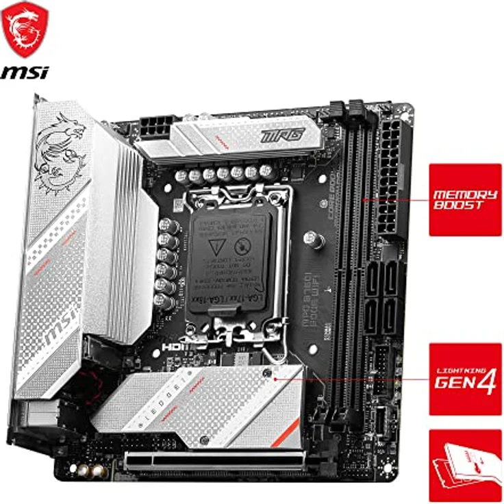 MSI MPG B760I Edge WiFi Motherboard, Mini-ITX - Für Intel Core Prozessoren der 12. und 13. Gen, LGA 1700-8 Direct 90A VRM, DDR5 Memory Boost 7200+MHz/OC, PCIe 5.0 x16, 2 x M.2 Gen4, Wi-Fi 6E – Bild 3
