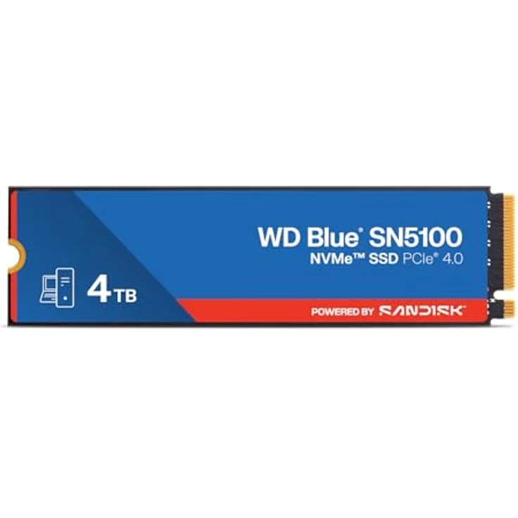 WD Blue SN5100, 4TB PCIe NVMe Gen4 M.2 2280 SSD mit Lesegeschwindigkeiten von bis zu 7.100 MB/s, 5 Jahre Garantie – Bild 1