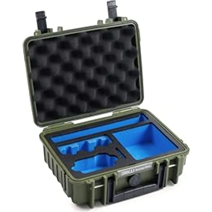 B & W International Transportkoffer, extrem stabil, IP67 staub- und wasserdicht, schwarz/blau, 4,1 Liter Volumen