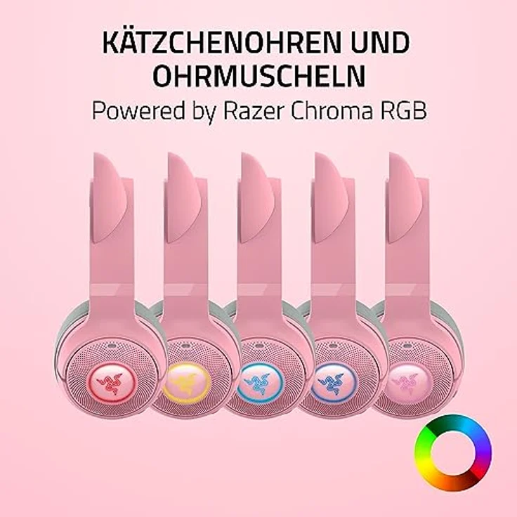 Razer Kraken Kitty V2 BT - Kabelloses Bluetooth RGB-Headset mit Kätzchenohren (Bluetooth 5.2, TriForce 40-mm-Treiber, Integriertes Mikro, 325 g leicht, Bis zu 40 Std Akku) Quartz – Bild 2