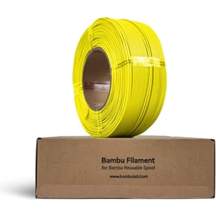 Bambu Lab PLA Basic Refill - Gelb - 1.75 mm, 1000 g, spulenlose Version mit RFID für intelligentes Drucken, 3D Filament – Bild 1
