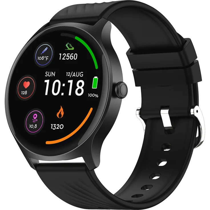 Denver Smartwatch SWC-387B, Bluetooth Smartwatch mit AMOLED-Full-Touch-Display, Gesundheits- und Fitness-Tracking, schwarz – Bild 1