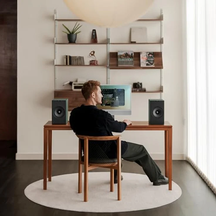 KEF Coda W Kabellose HiFi-Regallautsprecher, Moss Green | Bluetooth 5.4 aptX Lossless, 200 Watt, integrierter Phono-Vorverstärker, HDMI- und USB-C-Anschluss, modernes Design – Bild 5