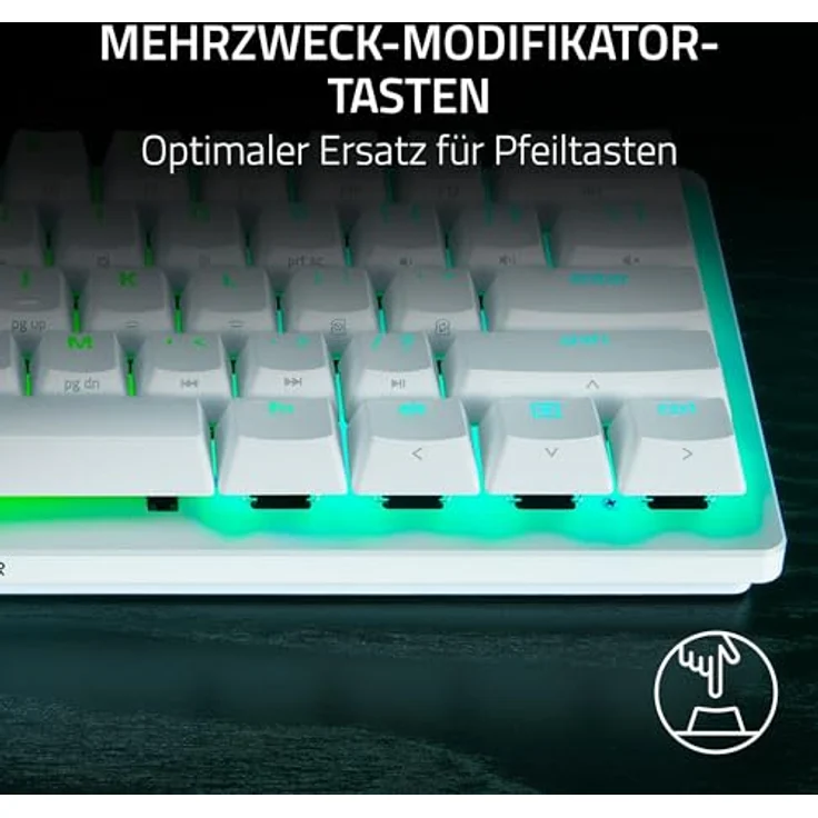 RAZER Huntsman V3 Pro Mini, Gaming Tastatur, 60% kompakt, Opto-Mechanical mit Razer Analog Optical Switches, kabelgebunden, farbe: Weiß – Bild 9