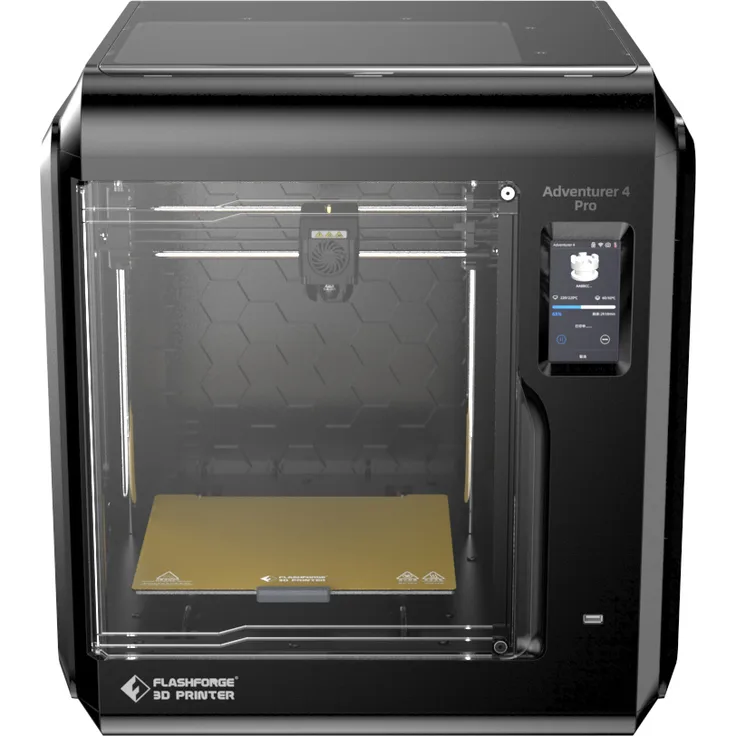 Flashforge Adventurer 4 Pro, 3D-Drucker mit 9-Punkt-Automatischer Nivellierung, hoher Druckgeschwindigkeit und flexibler PEI-Stahlplattenplattform
