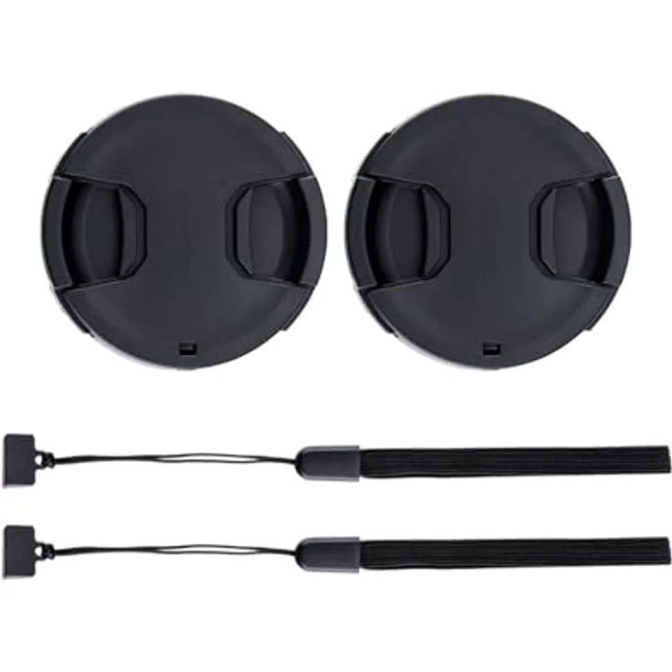 PROfezzion 2 Stück 67mm Objektivdeckel mit Halteband Kordel für Canon EOS R, RP, R6, R6II, 90D, 80D, 70D - Hochwertiger Schutz und praktischer Deluxe-Objektivkappenhalter – Bild 1