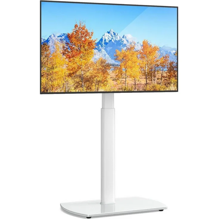 LuxusKollektion TV-Ständer schwenkbar in Weiß für 32-65 Zoll Fernseher, höhenverstellbar und drehbar, 1-tlg.
