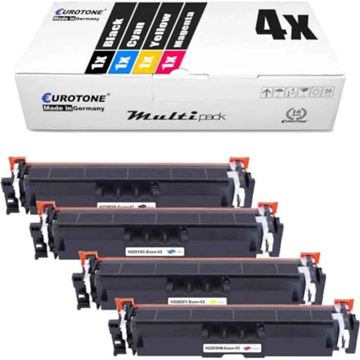Eurotone 220X 220A Toner MFP 4302fdw, Kompatibel für HP Color LaserJet Pro, 4 Farben: Schwarz, Cyan, Gelb, Magenta, 7500 und 5500 Seitenleistung, inklusive Chip – Bild 1