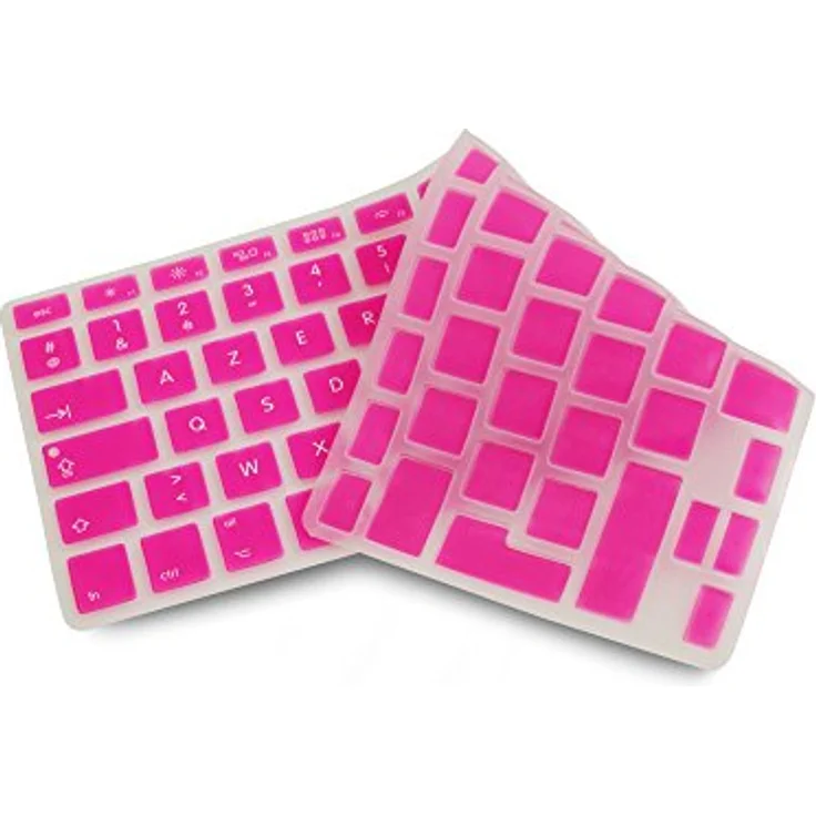 System-S Silikon AZERTY Französische Tastatur Abdeckung Schutz für MacBook Pro 13 Zoll 15 Zoll 17 Zoll iMac MacBook Air 13 Zoll in Pink – Bild 3