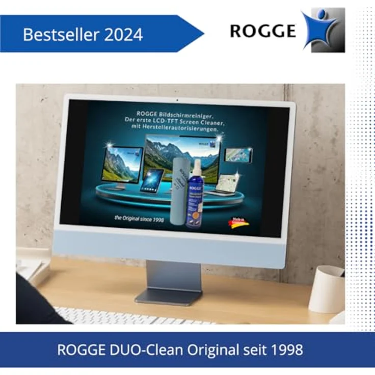 Rogge TFT, Plasma, LED, LCD Bildschirmreiniger 250ml inkl. Reinigungstuch Duo-Clean 10025 1St. – Bild 3