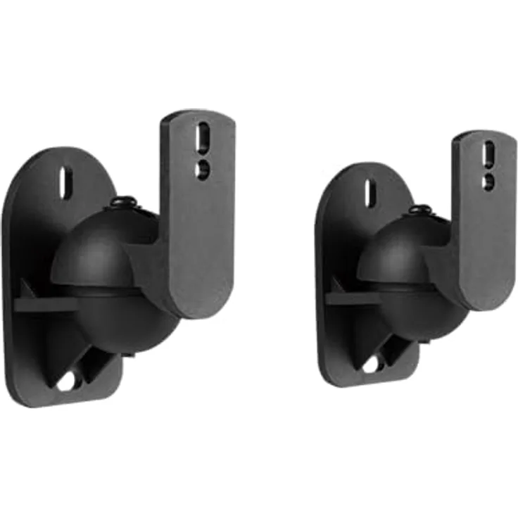CABLETECH Lautsprecherhalterung, max. Tragkraft 3,5 kg, verstellbar, schwarz, 2er Set