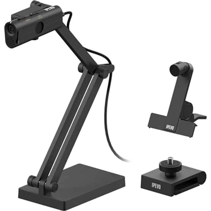 Ipevo DOK P2V Ultra Full Pack, 13MP 4K Webcam mit Super Makro Fokus und eingebautem Mikrofon