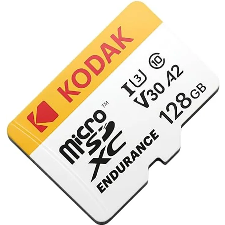 Kodak mSD UHS-I U3 A2 Endurance, 128 GB microSD Speicherkarte mit hoher Geschwindigkeit und Robustheit