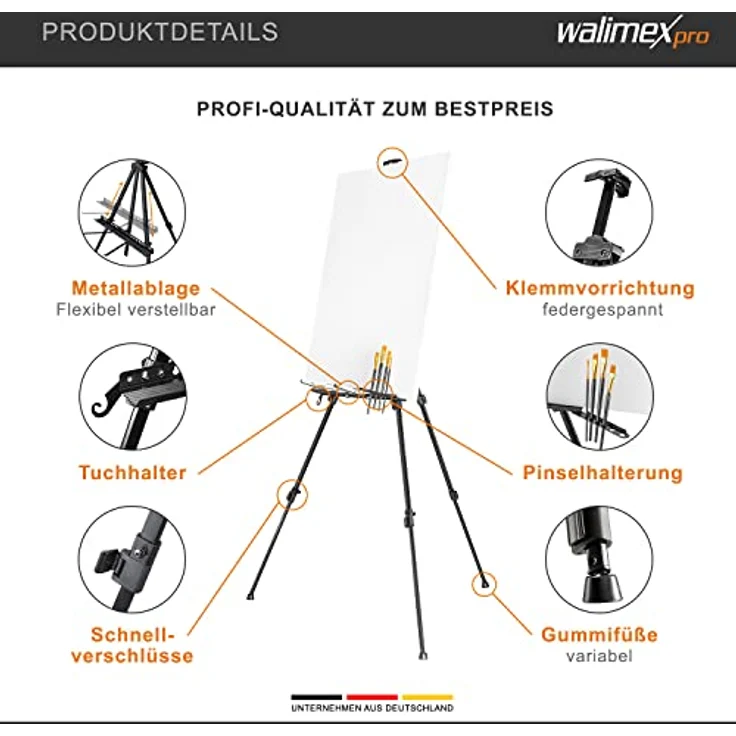 Walimex Aluminium Atelierstaffelei 165cm - Preisvergleich – Bild 3