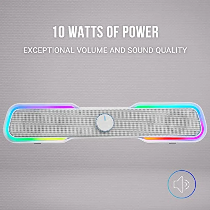 Mars Gaming MSBXW Weiß, RGB Soundbar, Bluethooth 5.0 + Jack 3.5, DSP Sound 10W – Bild 2