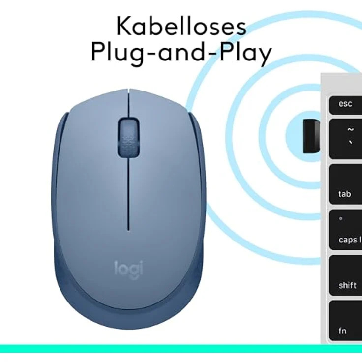 Logitech M171 Wireless Mouse blaugrau, Maus, beidhändig (910-006866) – Bild 8